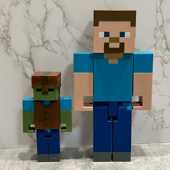 Minecraft Steve and Zombie toys EUC - Picture 2 of 10